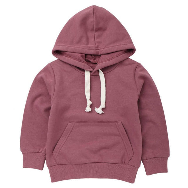 fashion baby hooded solid color sweater Toddler Baby Kids Boys Girls Sweatshirt Tops Clothes Casual sweaters